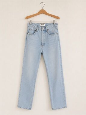 Agolde Straight-Leg Jeans in Light Blue Wash